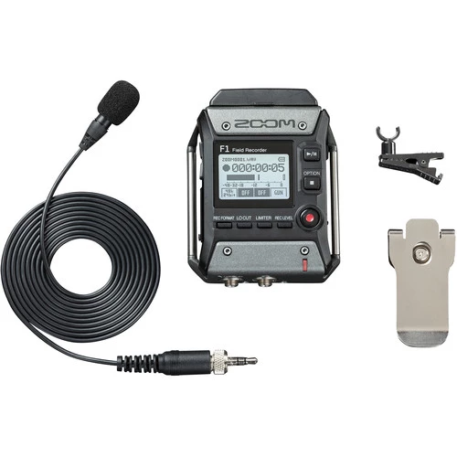 Zoom F1-LP 2-Input 2-Track Portable Field Recorder with Lavalier Microphone